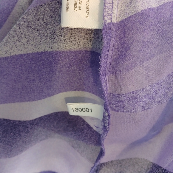 New York & Company Lavender Striped Sleeveless Blouse - Picture 4 of 6